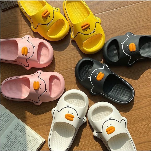 C-FOOT Dép Quai Ngang Họa Tiết Vịt Hoạt Hình Dễ Thương