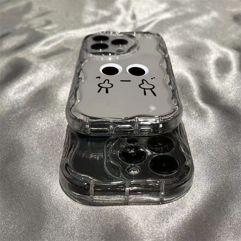 Ôp Điện Thoại Dẻo Trong Suốt Hình Biểu Tượng Cảm Xúc Mắt To Vui Nhộn Cho iphone 15 14pro 11 12 13mini xs max x xr 7 8 6s plus se2020 Ốp