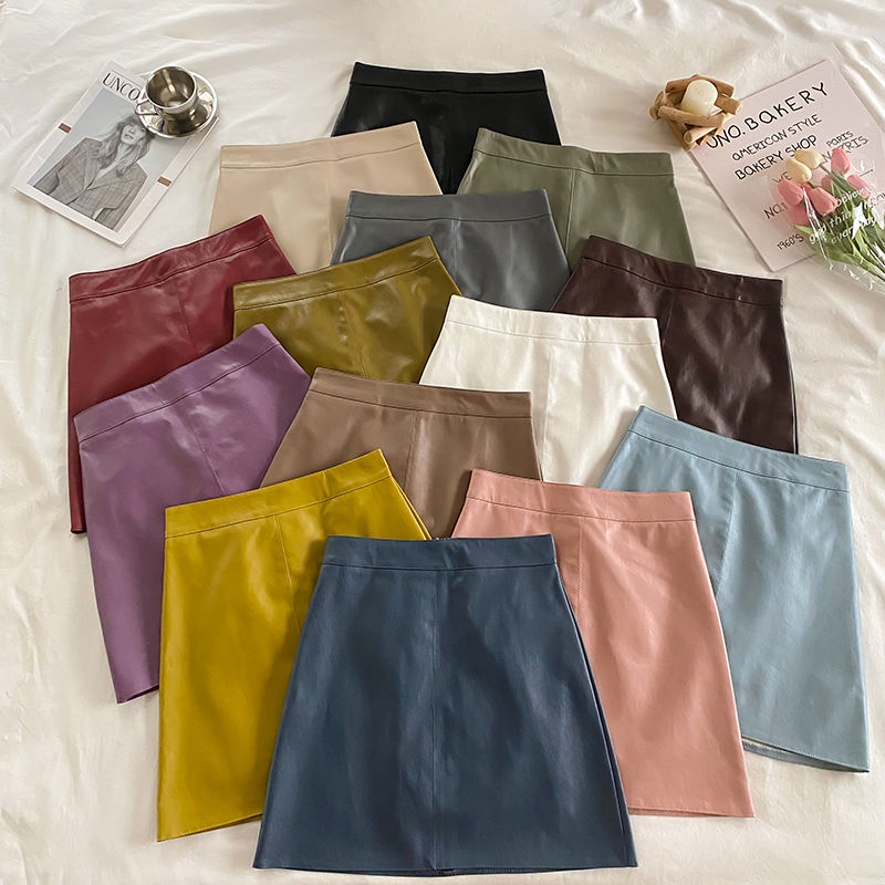 Chân Váy Da pu Lưng Cao Dáng Chữ a Thời Trang Cho Nữ