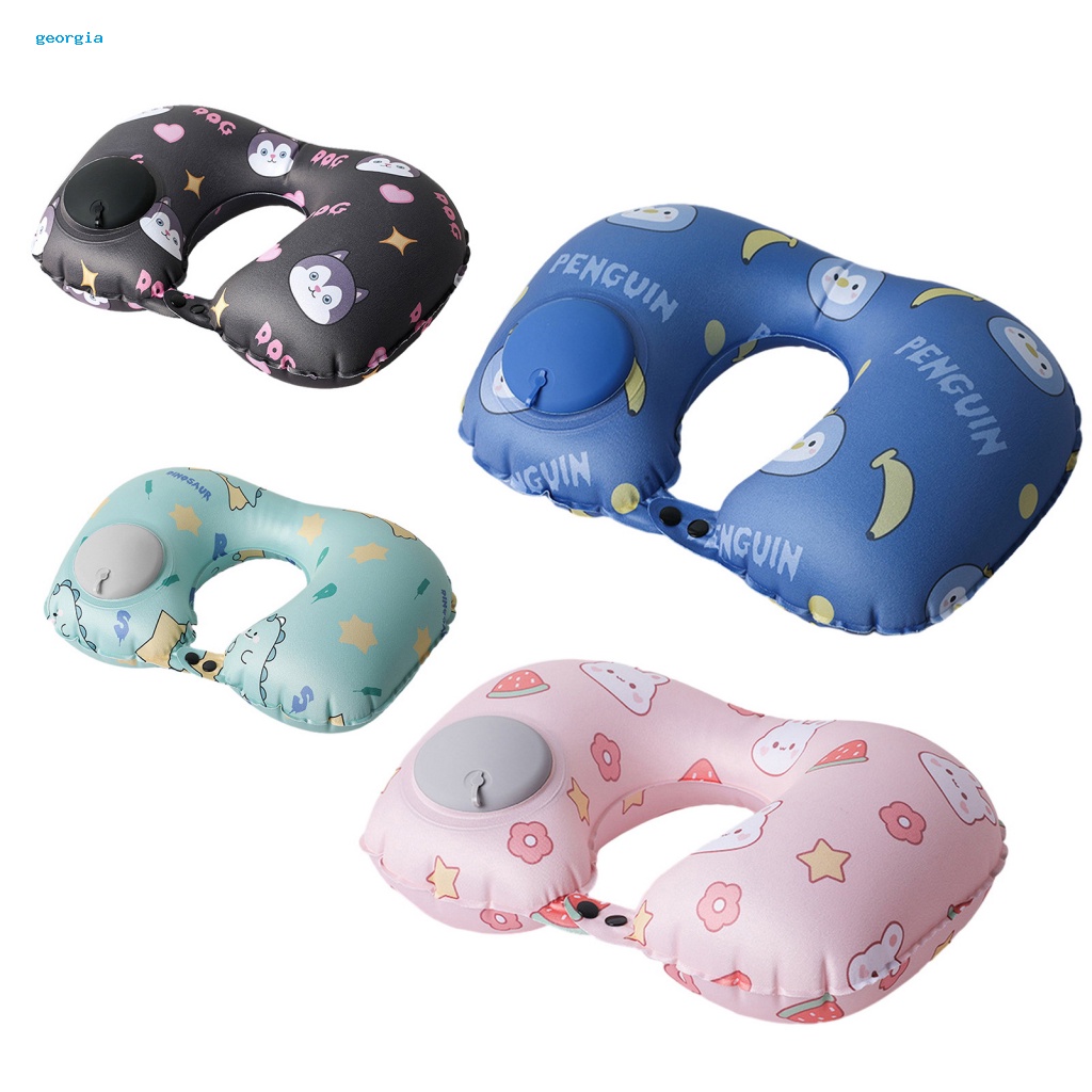 Georgia] Gối Kê Cổ Chữ u Thoải Mái Khi Đi Du Lịch / Tàu Lửa / Máy Bay Hoạt Hình