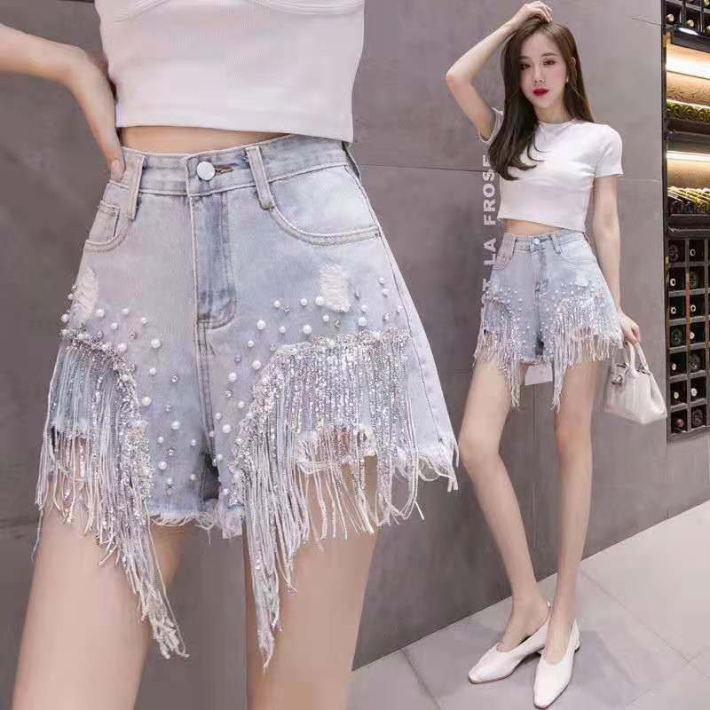 Quần Short denim Lưng Cao Thời Trang Mùa Hè Hàn Quốc 2023 Cho Nữ