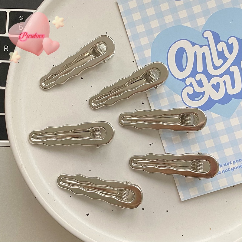 Kẹp tóc QrhYK kim loại màu bạc thời trang nữ