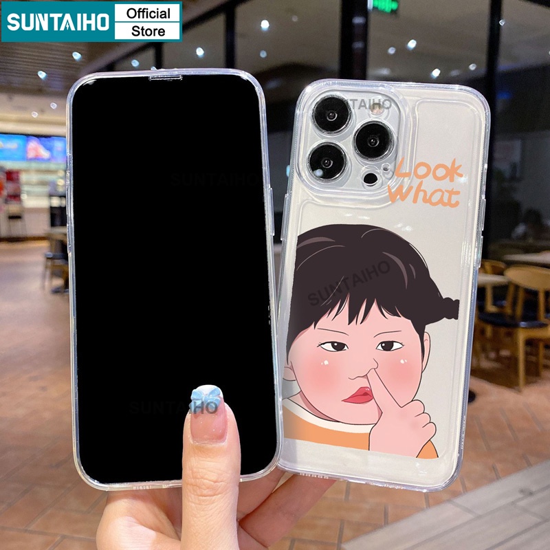 Suntaiho Ốp Lưng iPhone bựa dễ thương Ốp Điện Thoại Trong Suốt Chống Sốc Cho iphone 11 pro max 14 12 13 iphone xr x xs max ip 7 8 plus