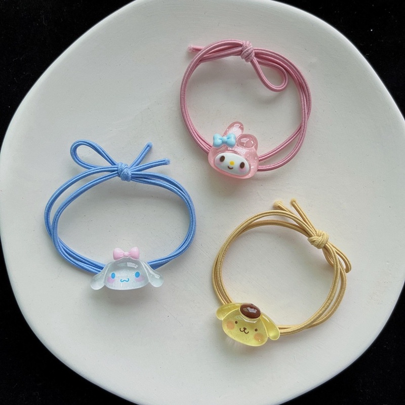 Sanrio Dây Buộc Tóc Cao Su Trong Suốt In Họa Tiết Hoạt Hình melody Cún Comha Đáng Yêu