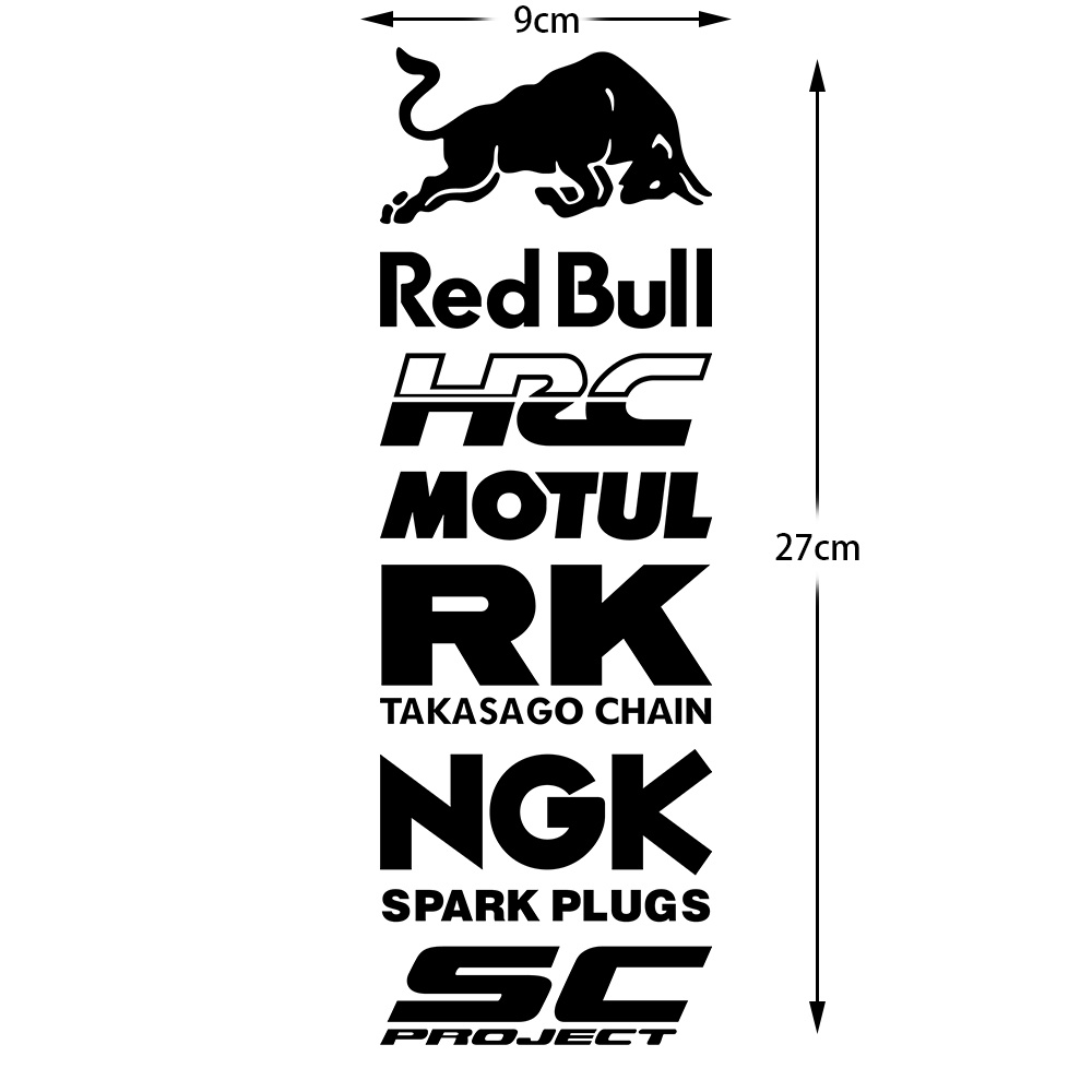 FENDER Bộ 2 Đề Can Phản Quang red bull Trang Trí Kính Chắn Gió Thân Xe Máy yamaha mio sporty aerox nmax