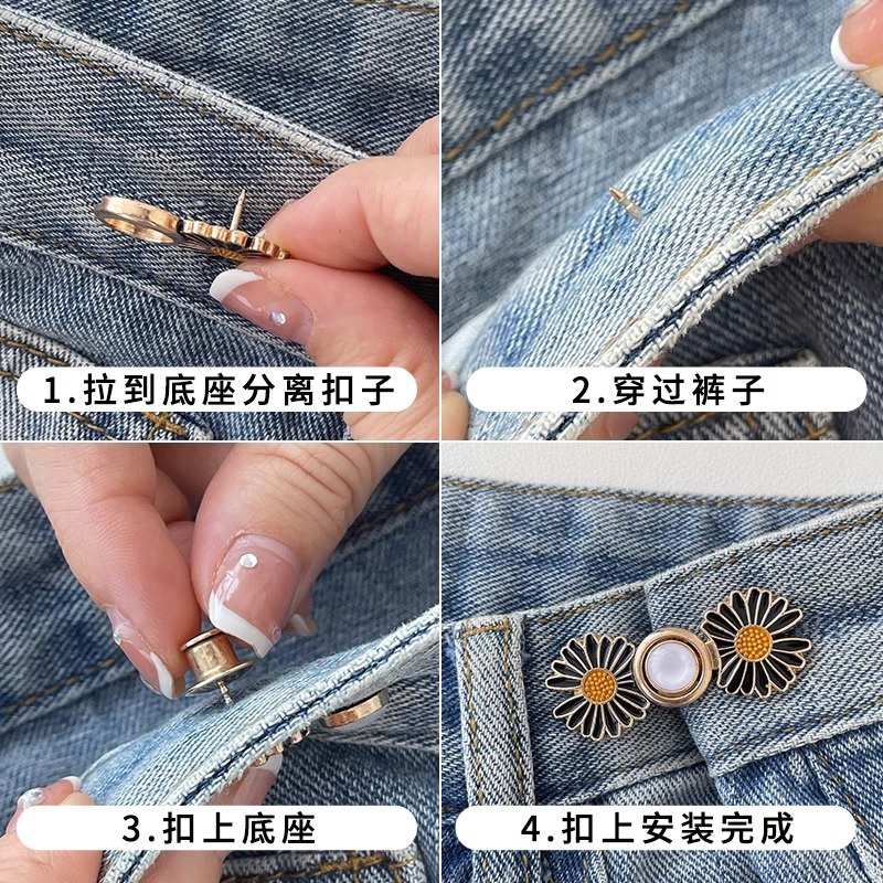 Mới Ghim Cài Hình Gấu Và Hoa Bướm Trang Trí Thắt Lưng Quần Jean