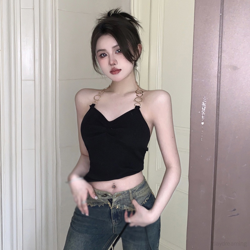 Áo croptop Sát Nách Phong Cách Hàn Quốc Thời Trang Mùa Hè Cho Nữ