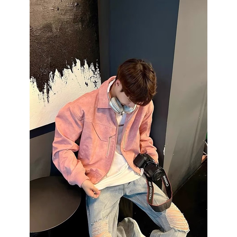 Áo Khoác bomber Dáng Rộng Ngắn Phong Cách retro Mỹ Mẫu Mới 2023 Thời Trang Mùa Thu Cho Nam