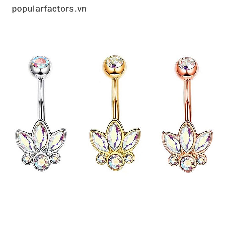 Khuyên Rốn Hình Trái Tim / Bướm Đính Đá zircon Bằng Thép Không Gỉ Cho Nữ