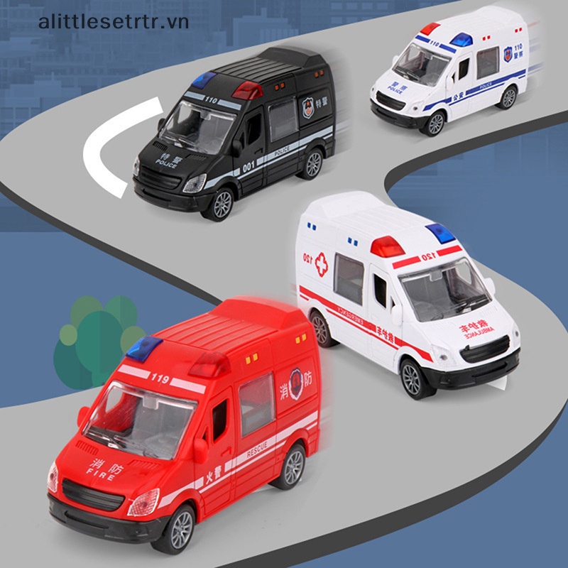 Mô Hình Xe Cảnh Sát Cứu Thương alittlesetrtr Có Đèn Và Nhạc vn