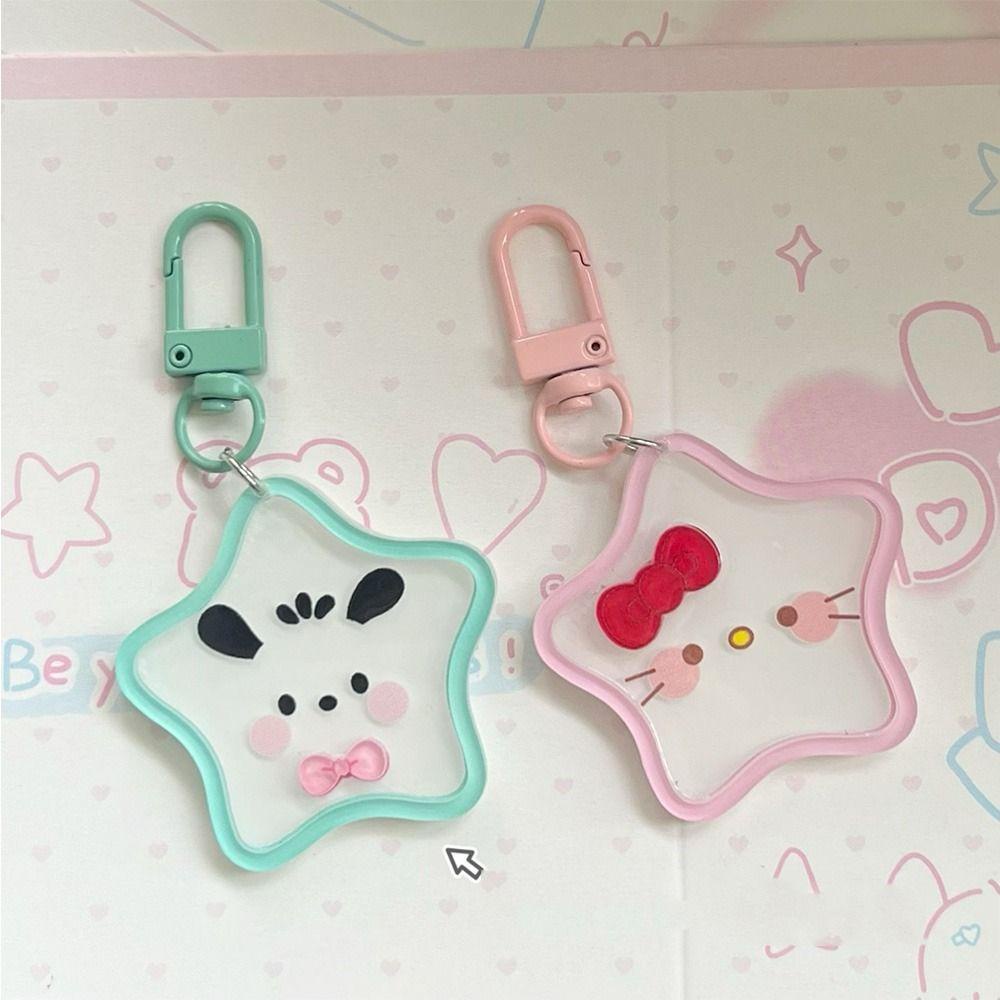 Mmluck Móc Khóa Ngôi Sao Năm Cánh Thiên Thần mymelody kitty kuromi acrylic Dễ Thương pompompurin pochacco cinnamoroll Cho Trẻ Em