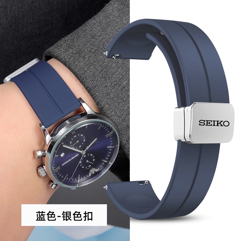 Dây Đeo Silicon 20mm 22mm Kèm Khóa Nam Châm Cho Đồng Hồ Thông Minh seiko 5 skx007 skx009