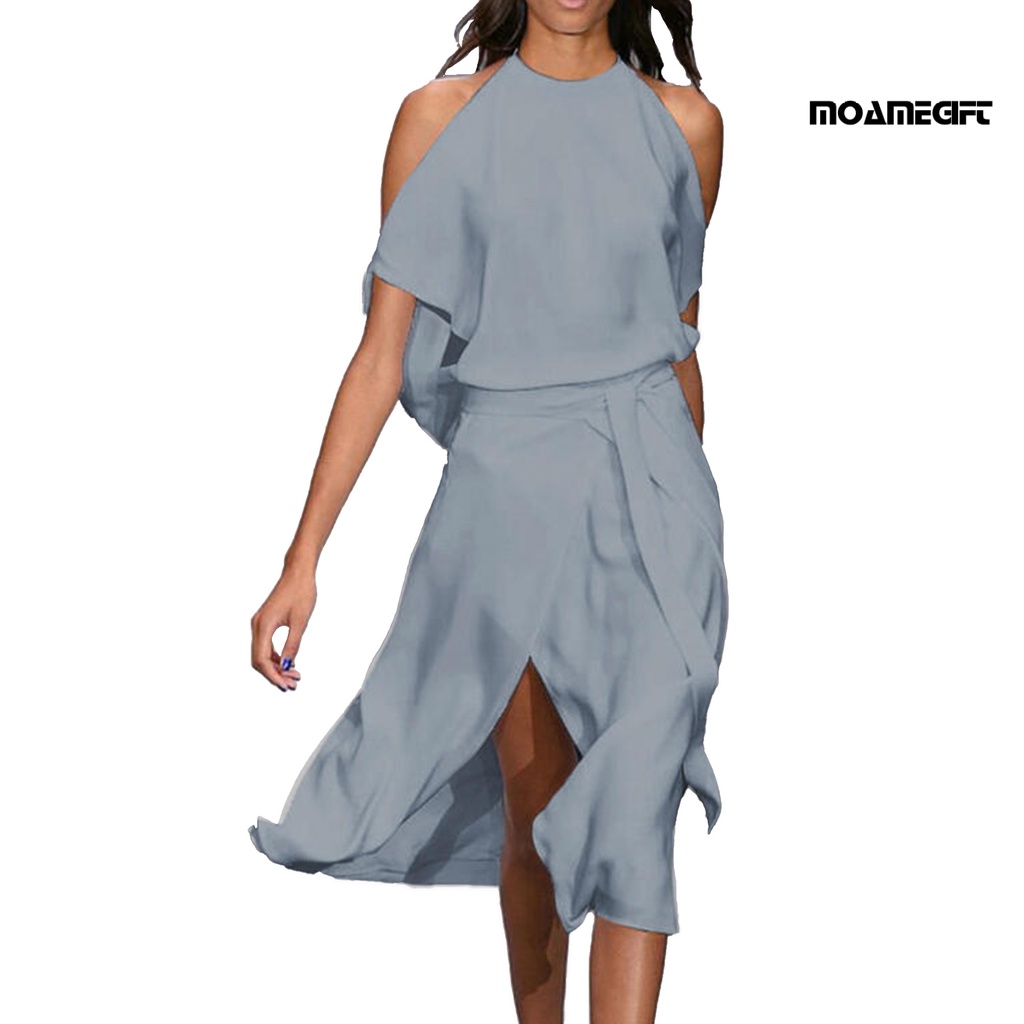 Đầm Dài Dáng Rộng Hở Vai Thanh Lịch Đơn Giản Dành Cho Nữ