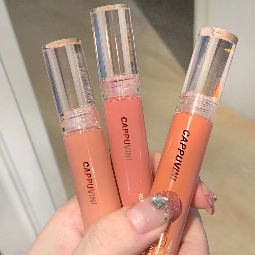 Son Bóng Thủy Tinh cappuvini Màu Phản Quang Phong Cách Học Sinh Cho Nữ