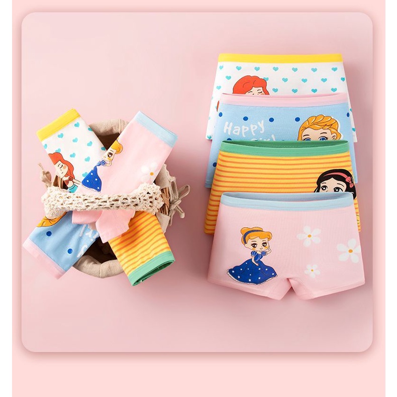 Quần Lót Cotton Họa Tiết Công Chúa Elsa / Nàng Tiên Cá Xinh Xắn Cho Bé Gái