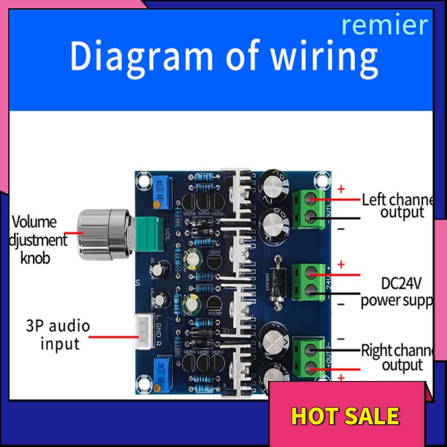 Bảng Mạch Khuếch Đại Âm Thanh tip41c tip42c xh-a851 15w * 2 Chuyên Dụng Cho Loa Gia Đình