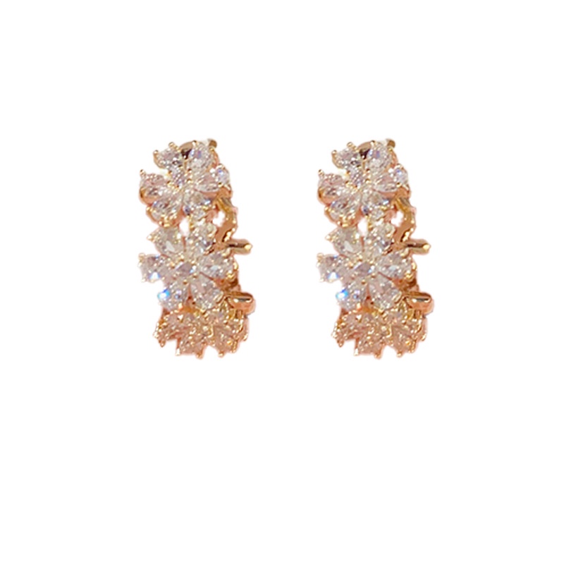 Bông Tai Đính Đá zircon Thời Trang Nhật Hàn Tinh Tế Cao Cấp