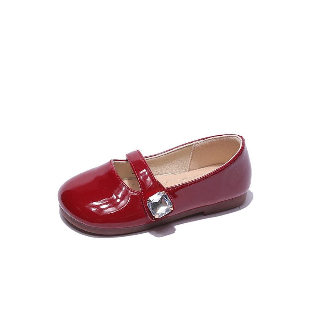 Giày búp bê da bóng quai đính xinh xắn phong cách hàn quốc cho bé