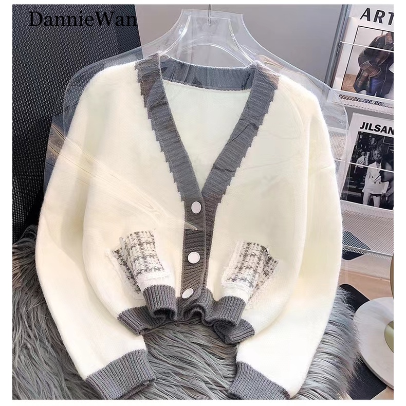 DannieWan Áo Len áo khoác cardigan áo cardigan áo sweater nữ Thể thao Fashion Casual Fashion A91K78S38Z230919