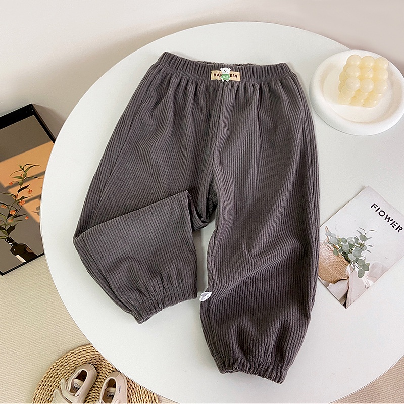 Quần Nỉ Dài 80-150cm In Họa Tiết Hoạt Hình Phong Cách Hàn Quốc Thời Trang Thu Đông Cho Bé Trai Và Gái