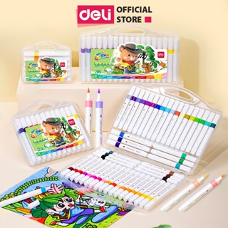 [HỌA CỤ DELI] Bút brush bút dạ màu marker Deli chuyên viết calligraphy đầu lông mềm dành cho học sinh - HM651