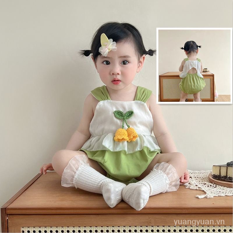 Áo Liền Quần Mỏng Một Mảnh Thời Trang Mùa Hè Cho Bé Gái Sơ Sinh