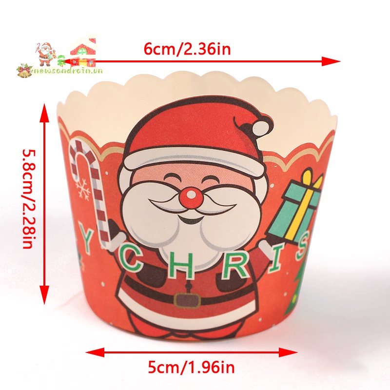Newandrain 2024 Bánh cupcake muffin Chịu Nhiệt Cao Trang Trí Giáng Sinh Đẹp Mắt