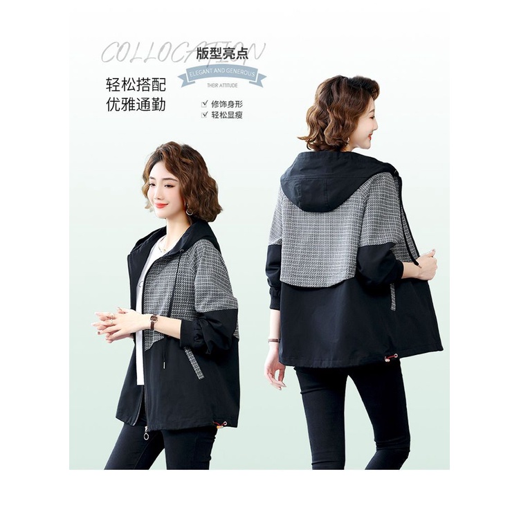 Áo Khoác Có Nón Họa Tiết Kẻ Sọc Thời Trang Xuân Thu Hàng Mới 2023 Dành Cho Bạn Nữ