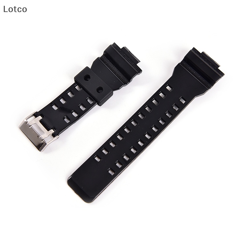Dây Đeo Đồng Hồ Thể Thao Bằng Cao Su Silicon Màu Đen Có Khóa Kim Loại Chống Sốc Cho g-shock vn