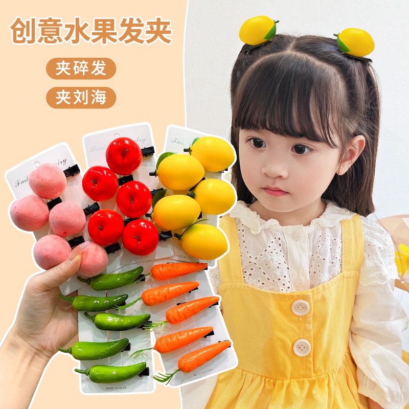 Kẹp Tóc Hình Trái Cây Dễ Thương Sáng Tạo Phong Cách Hàn Quốc Cho Nữ