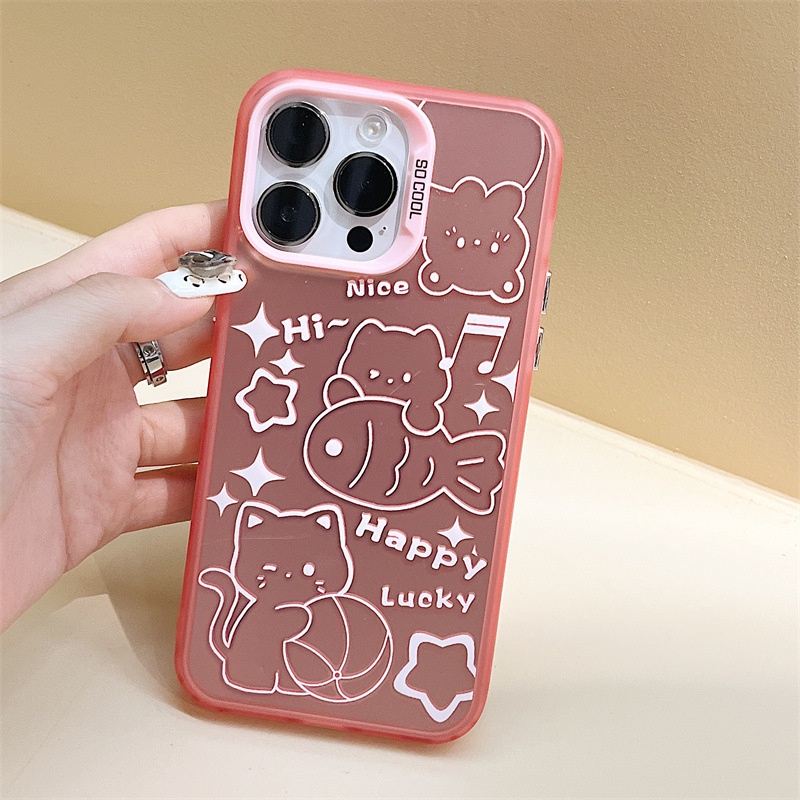 Play Ốp Điện Thoại In Hình Mèo Cho iphone15 / 14promax / 13 / 12 / 11 / xr / xs / x / xsmax / 7 / 8plus/HX-1