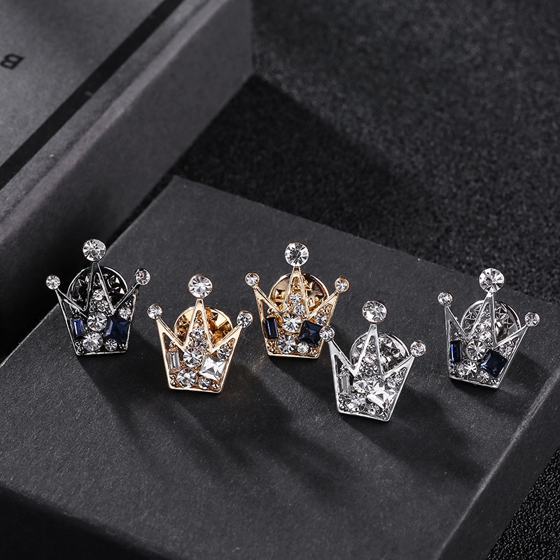 Ghim Cài Áo Hình Vương Miện Đính Đá Thời Trang Cho Nam