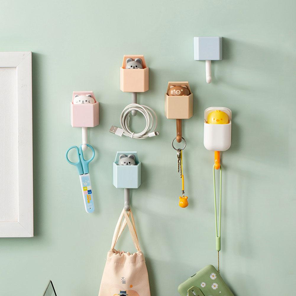Dễ Thương Móc Treo Áo Khoác Hình Mèo Đáng Yêu Không Cần Khoan Lỗ Dành Cho Trang Trí Tường i6u0