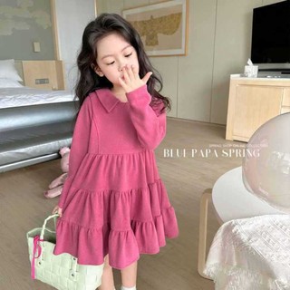 Đầm Công Chúa Tay Dài Màu Trơn Cỡ Nhỏ / Vừa Thời Trang Xinh Xắn Cho Bé Gái