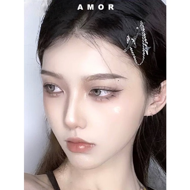 Kẹp Tóc Tua Rua Hình Ngôi Sao Năm Cánh Đính Đá Sang Trọng y2k