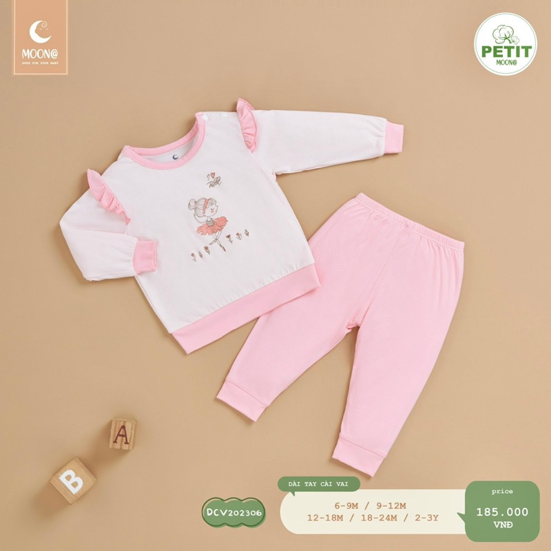 Bộ dài tay cài vai Moon cho bé PL