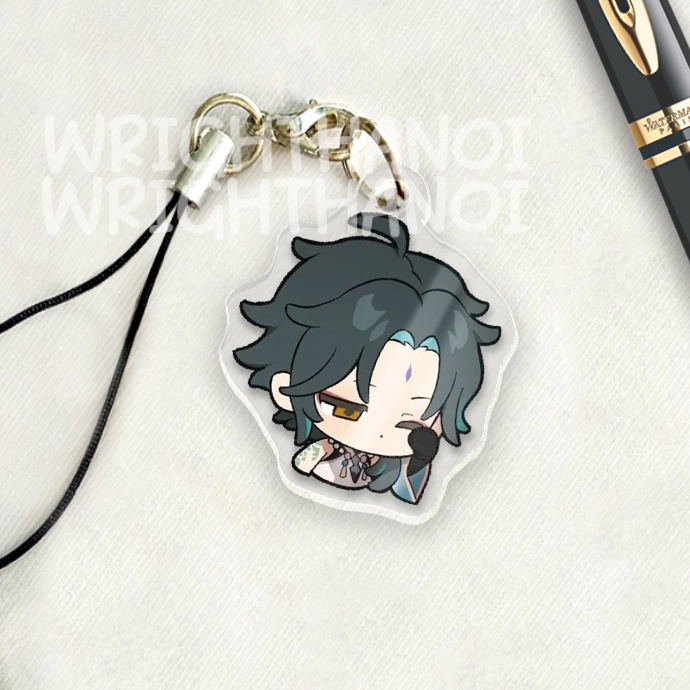 Móc treo điện thoại, dây đeo điện thoại, móc khóa acrylic Kazuha Genshin Impact anime chibi cute trang trí điện thoại