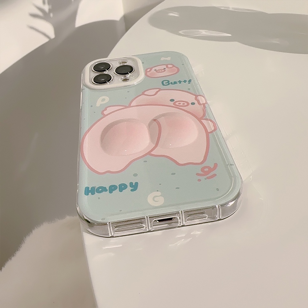 Ốp Điện Thoại Silicon Hình Chú Heo Dễ Thương Cho Iphone 14 15 13pro max 12 11 x 14