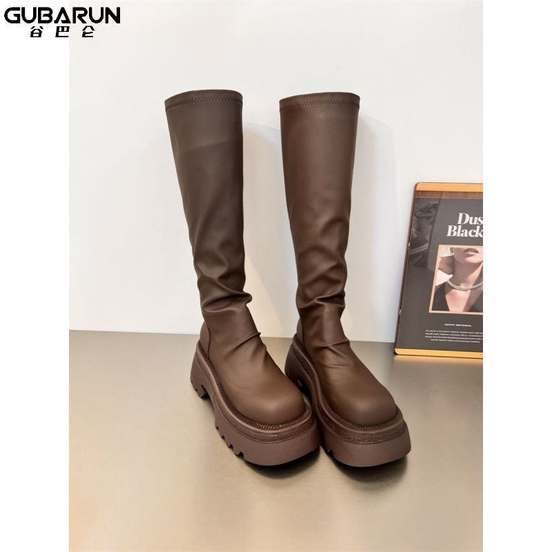 Giày Bốt Đế Xuồng Dày Co Giãn Thời Trang Thu Đông 2023