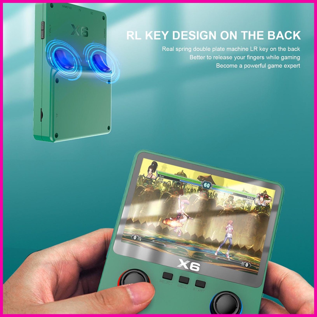 Máy Chơi game Cầm Tay Màn Hình 3.5inch ips Kép 11 Vị Trí Tắt / Mở Điều Khiển video Mới x6