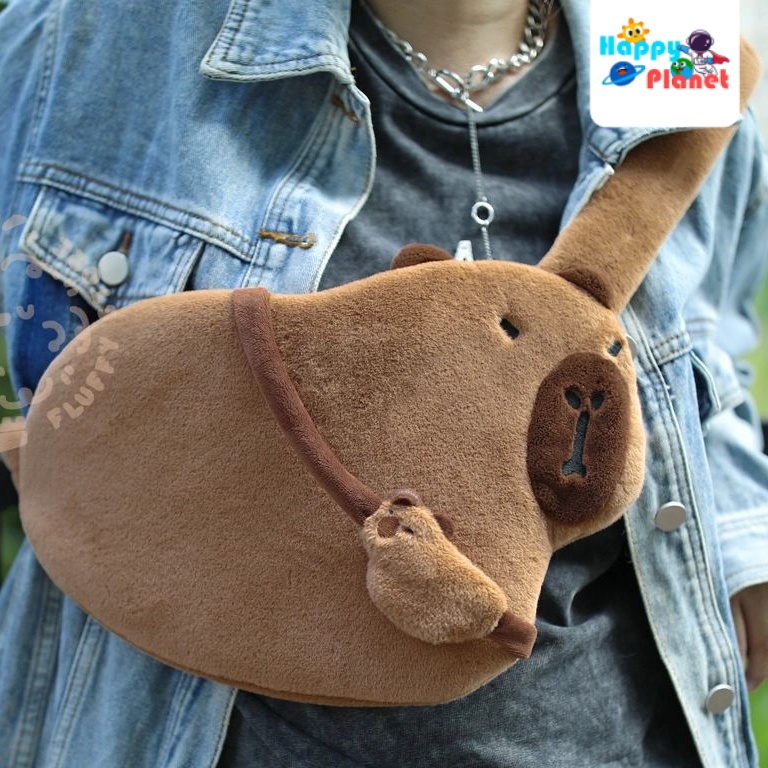 Tiktok capybara merchandise capybara Nhồi Bông Đeo Chéo Ngực Đa Năng Hình Búp Bê capybara Dễ Phối Đồ Làm Quà Tặng Cho Bạn Gái