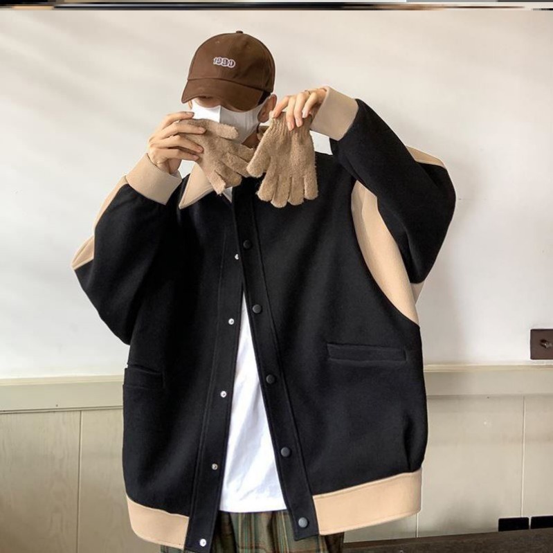 Áo Khoác Nam Vải Len plus size Phong Cách Hàn Quốc Thời Trang Thu Đông