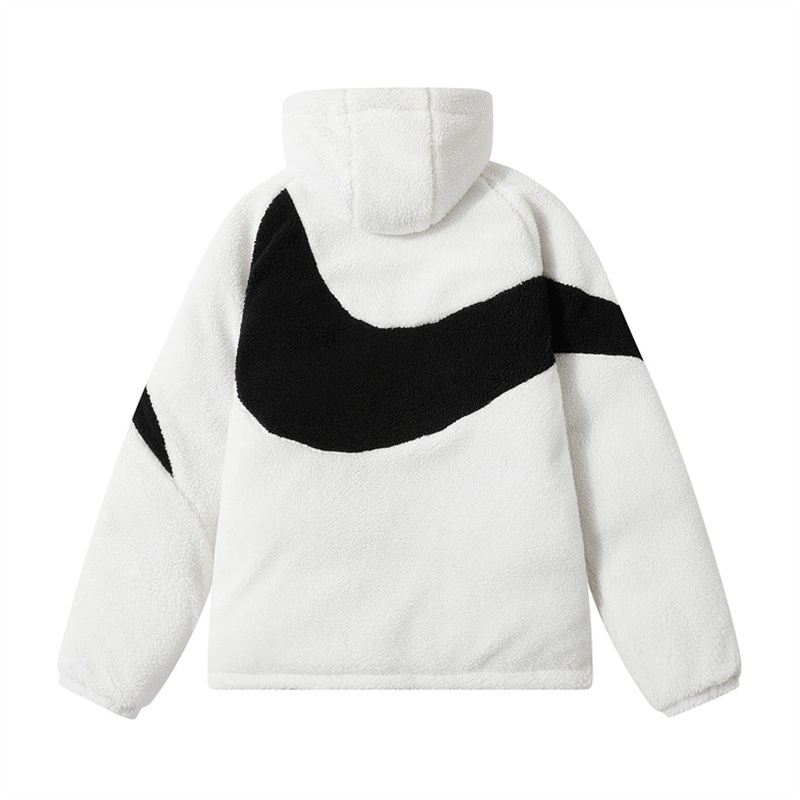 Áo Khoác cotton Hai Mặt Có Mũ Trùm Đầu Thêu logo Nke Chính Hãng Dành Cho Cặp Đôi