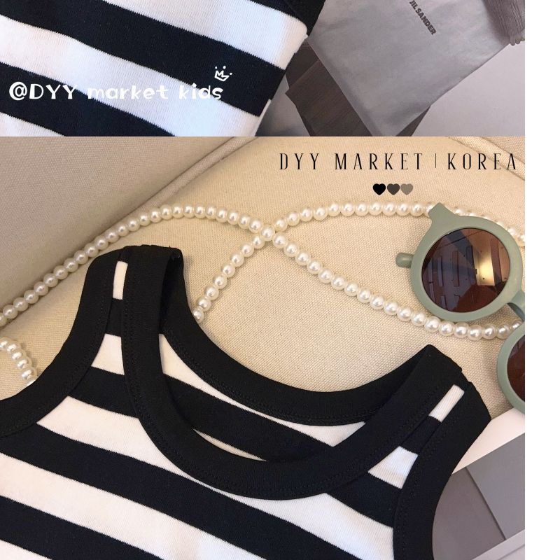 Áo Thun Sát Nách Kẻ Sọc Ngang Trẻ Trung Phong Cách Hàn Quốc Cho Bạn Gái