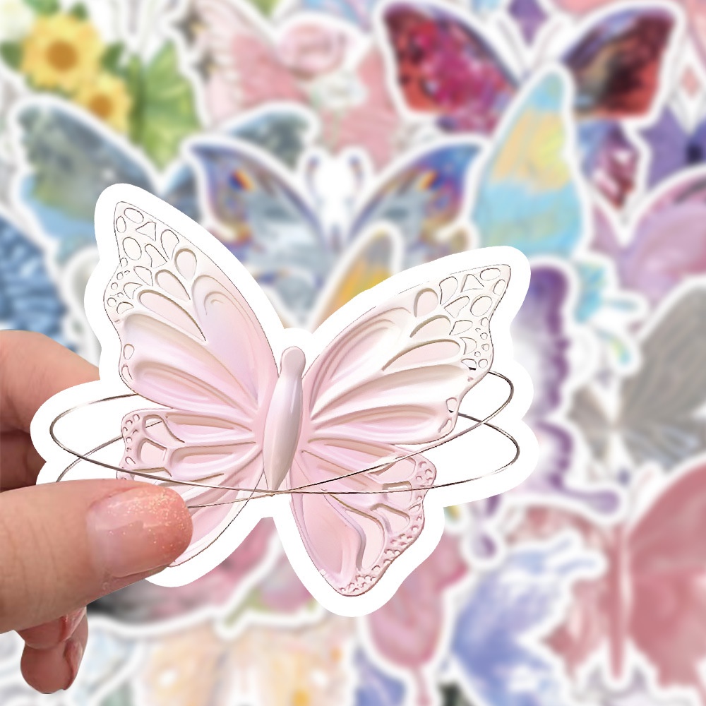 Steve Set 60 Miếng Dán Hình Bướm Lấp Lánh Trang Trí Điện Thoại / ipad