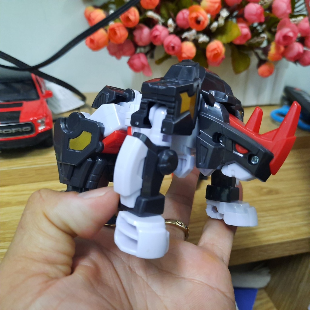 Mô hình Robot chiến Binh Thú miniforce biệt đội siêu nhân nhí mùa 4 mini cỡ nhỏ đồ chơi trẻ em có tặng xe
