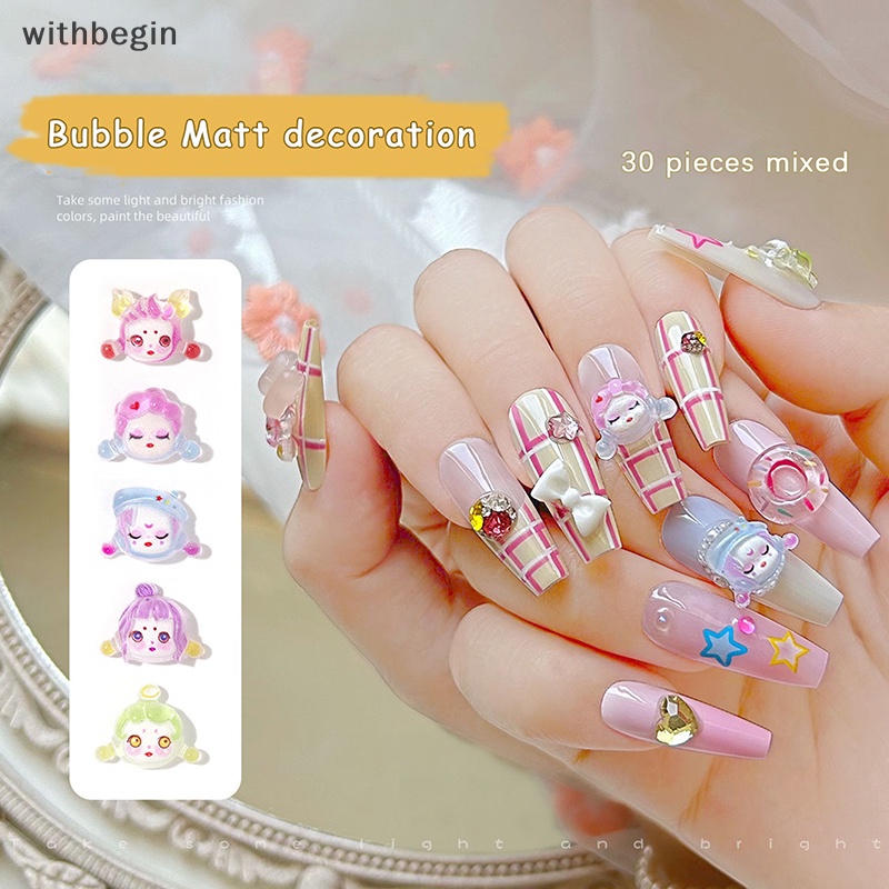 Bộ 30 Phụ Kiện Trang Trí Móng Tay 3d Hình Cô Gái Dễ Thương diy