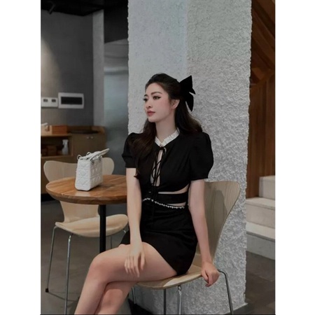 55-90KG VÁY NHUNG KHOÉT EO CAO CẤP BIGSIZE VƯƠNG HÂN