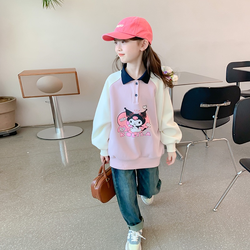 Áo Sweater Mỏng Cổ polo kulomi Cỡ Vừa Phong Cách Hàn Quốc Mới Cho Bé Gái