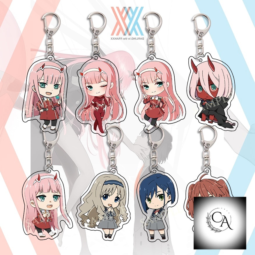 Móc khoá Japan Anime DARLING In The FRANXX Keychain Cute ZERO TWO Ichigo Miku Phụ Kiện Trang Trí Balo Túi xách